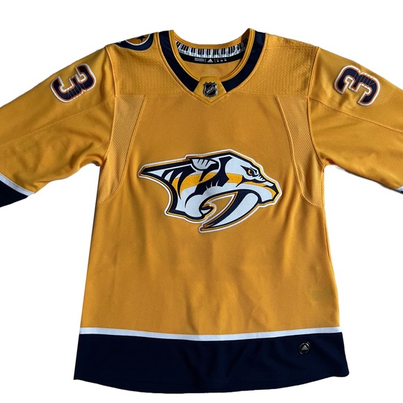 NWOT ADIDAS / NASHVILLE PREDATORS / NHL GOLD VIKTOR ARVIDSSON 33 HOME JERSEY - Picture 3 of 11